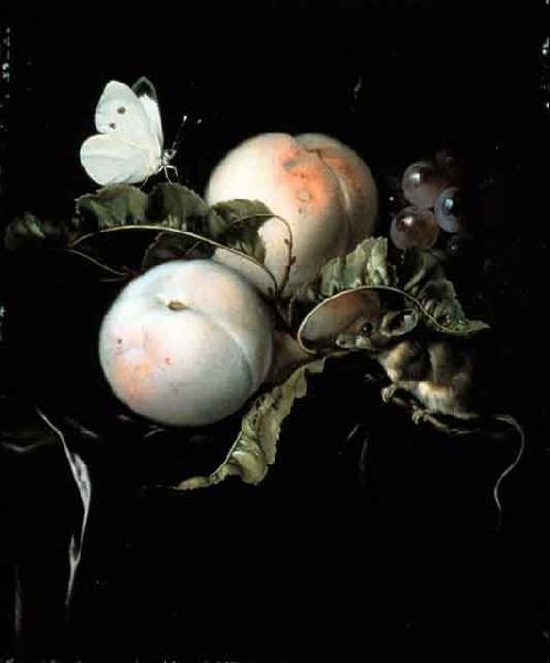 Willem van Aelst Fruit Still Life with a Mouse